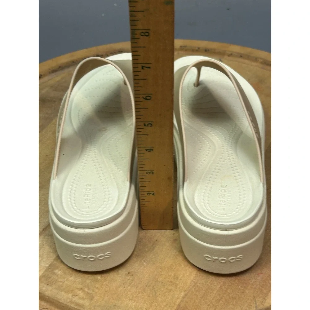 Crocs Platform Flip Women Size 10 Bone LiteRide 360 Sandal Sporty Casual